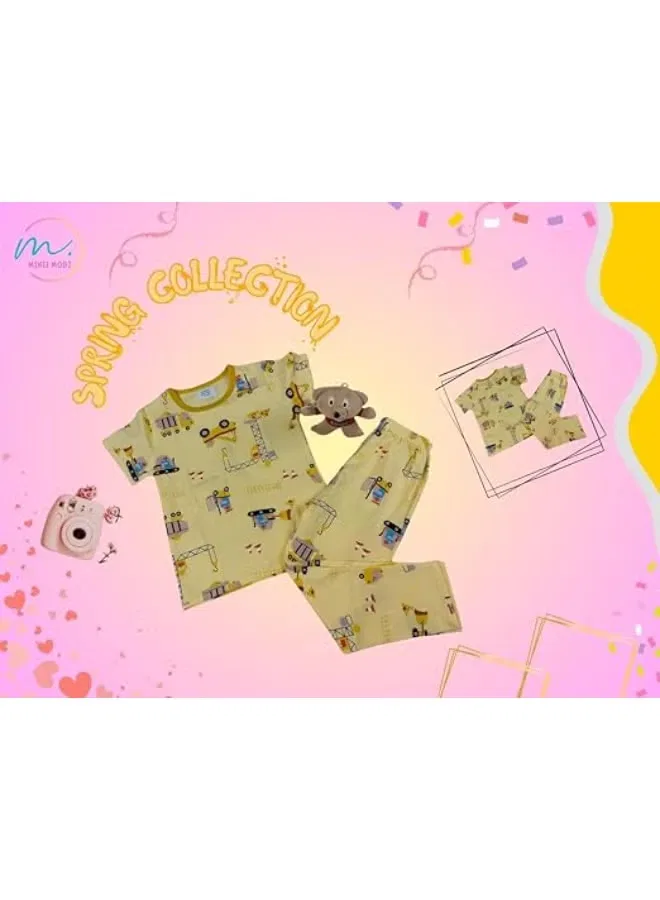 Miniimodz Комплект пижамный с принтом строительной техники Minii modz, коричневый — фото 2
