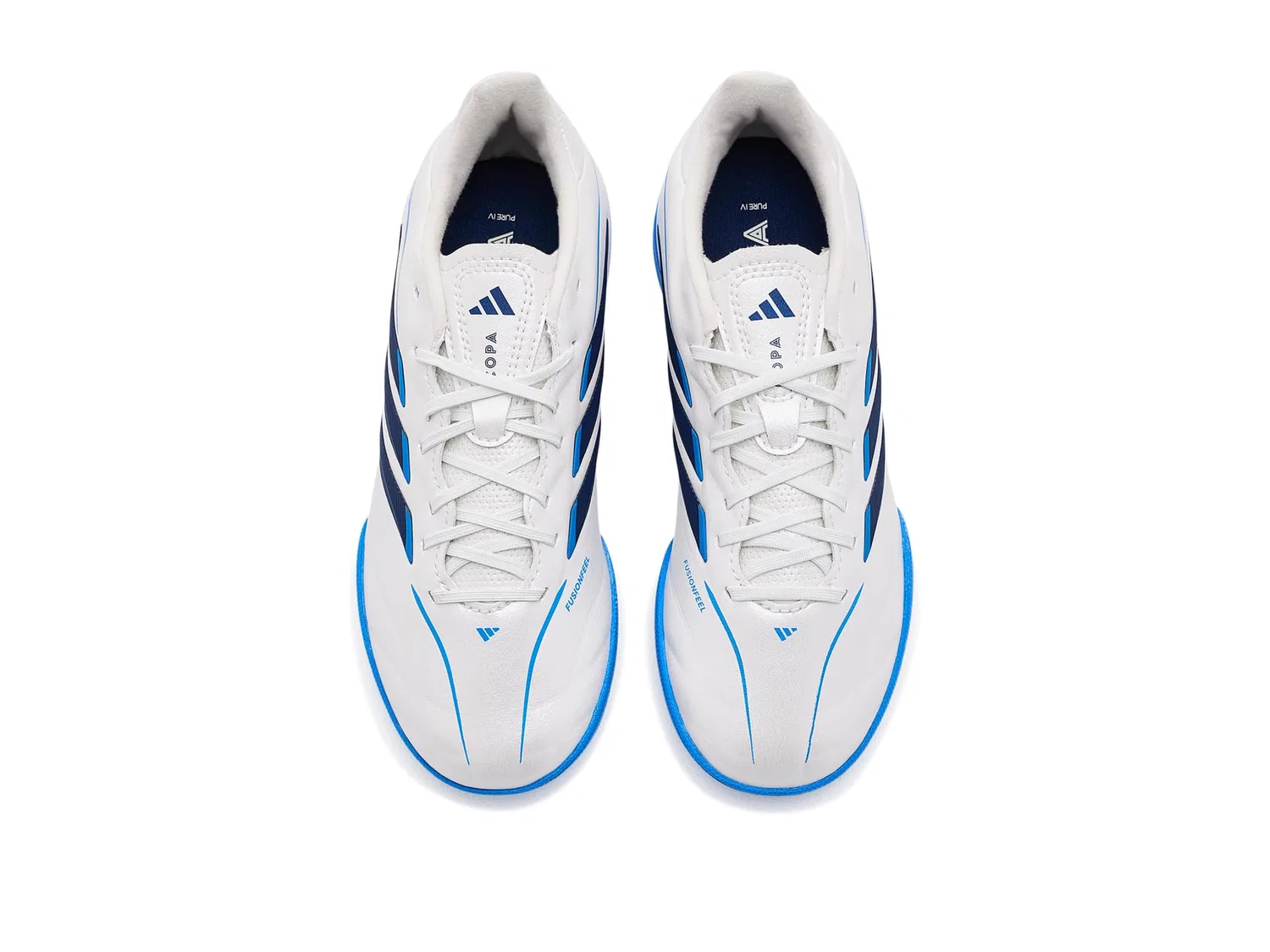 Бутсы Copa Pure IV League Turf (для маленьких и больших детей) Adidas Kids, Zero Metallic/Dark Blue/Lucid Ray Blue — фото 3