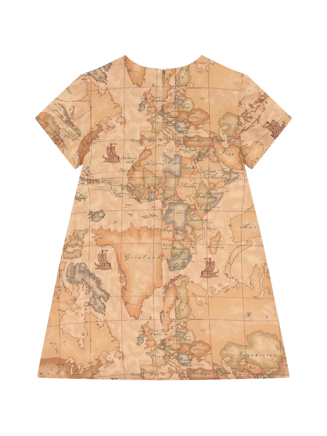 Платье Geo Map с бантом Alviero Martini Kids, нейтральные цвета — фото 2