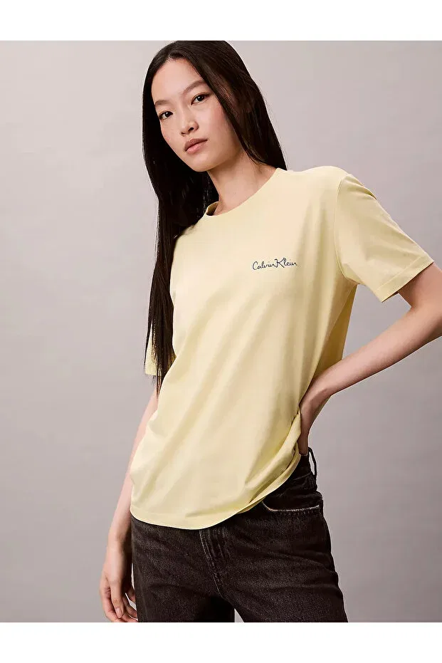 Женская футболка с принтом Classic Graphic Tee Calvin Klein, Yellow — фото 4