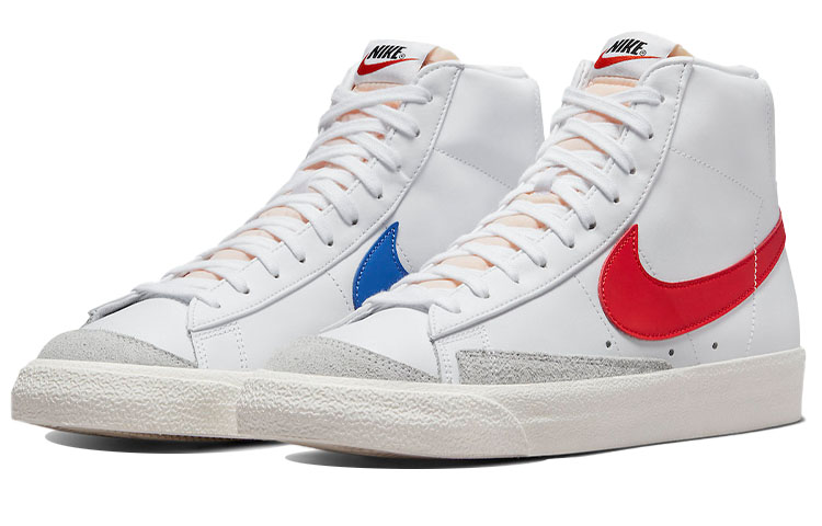 Кроссовки Nike Blazer Mid 77 Vintage, белый/красный/синий — фото 3