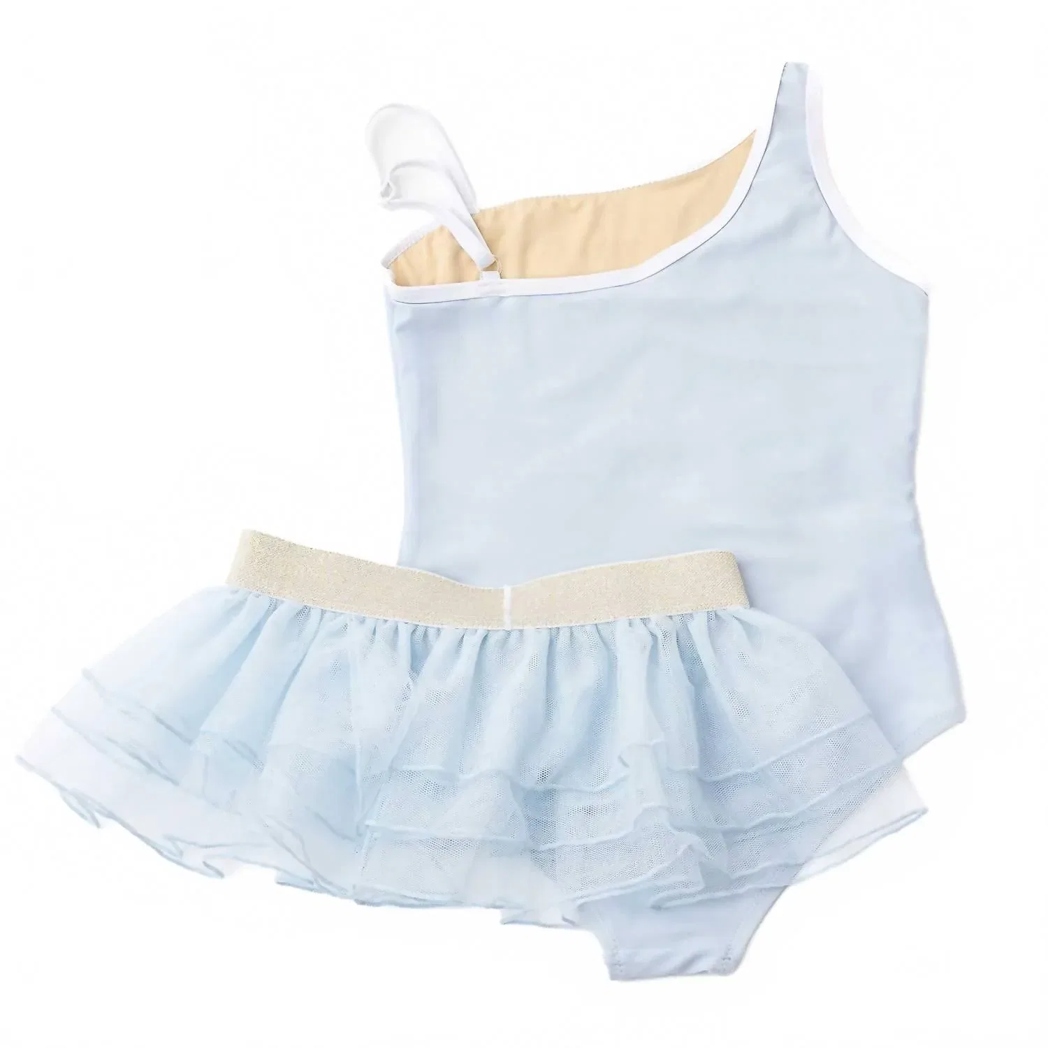 Детский купальник для девочек с юбкой и блестящим бантом Sequin Bow Shade Critters, Light Blue — фото 2