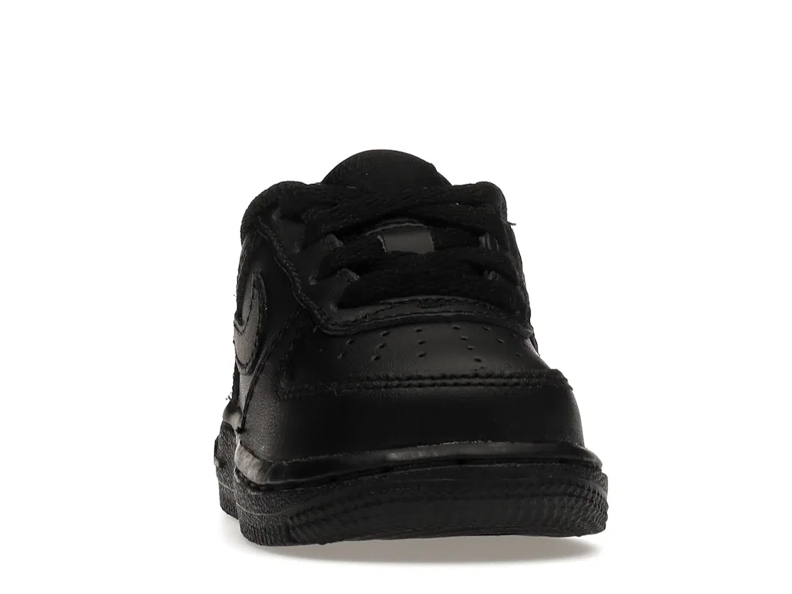 Детские кроссовки с кожаным верхом Nike Air Force 1, Black/Black — фото 2