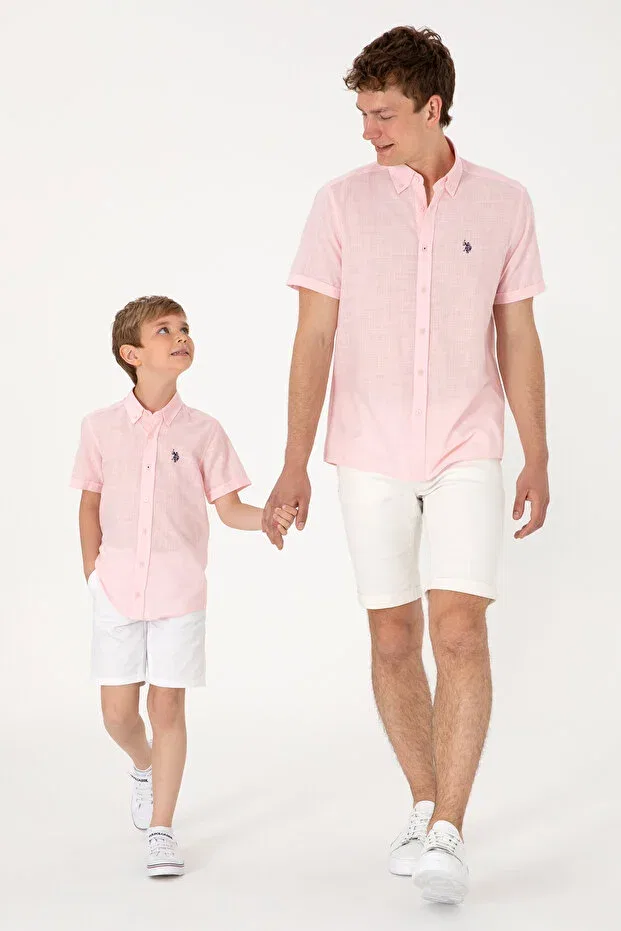 Мужская рубашка с коротким рукавом U.S. Polo Assn., Light Pink