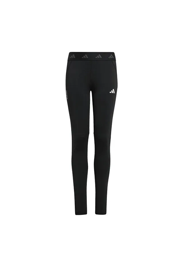 Детские леггинсы для девочек с принтом Techfit Adidas, Black — фото 4