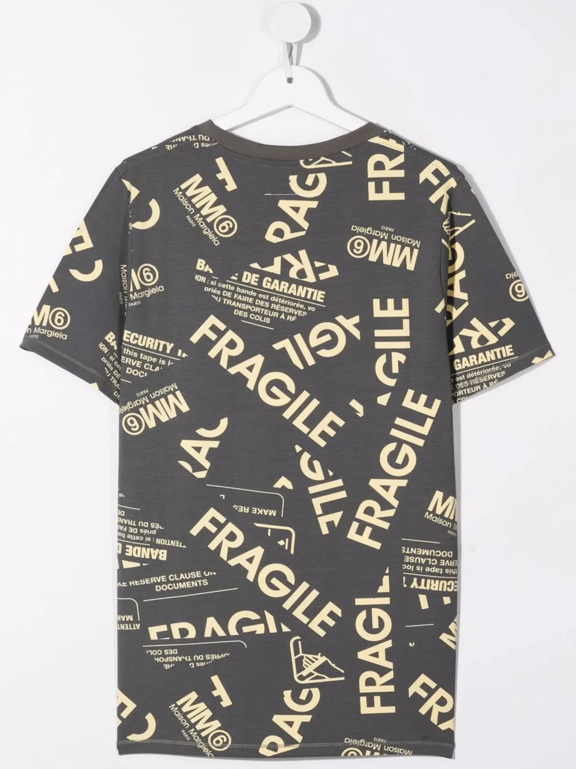 Подростковая футболка с принтом "Fragile" MM6 Maison Margiela, серый — фото 2