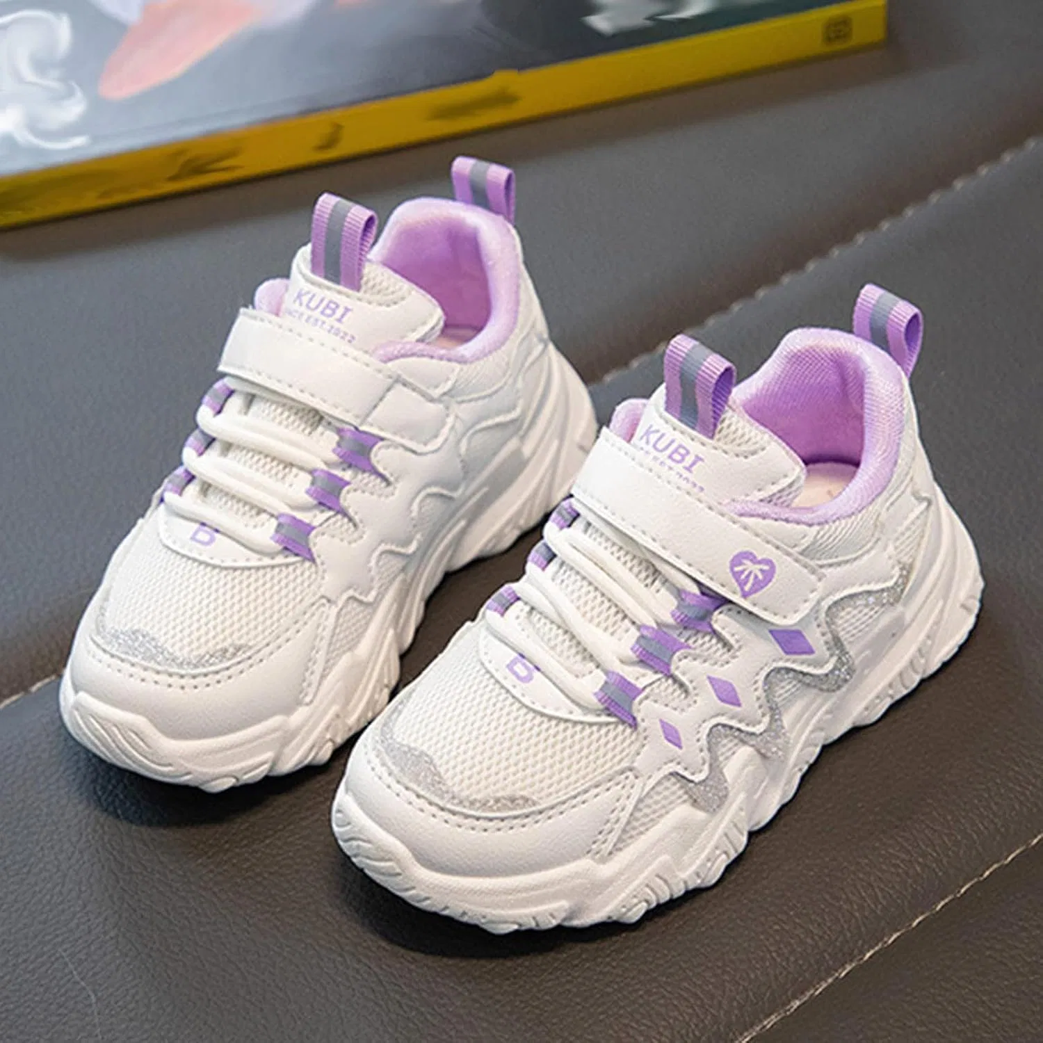 Детские легкие кроссовки с дышащей сеткой для мальчиков и девочек, Purple — фото 4