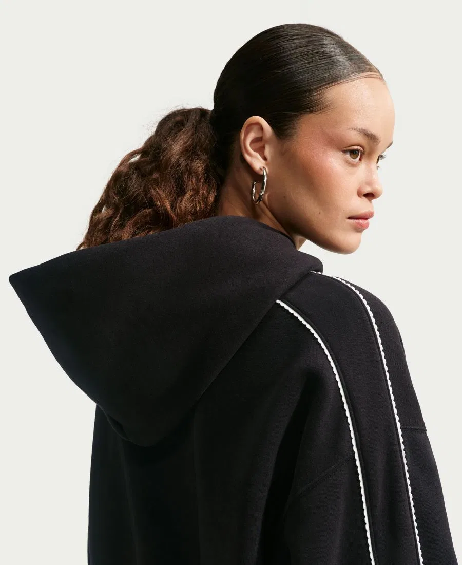 Худи оверсайз с отделкой фестонами Studio Fleece Nike, Total Black Total — фото 4