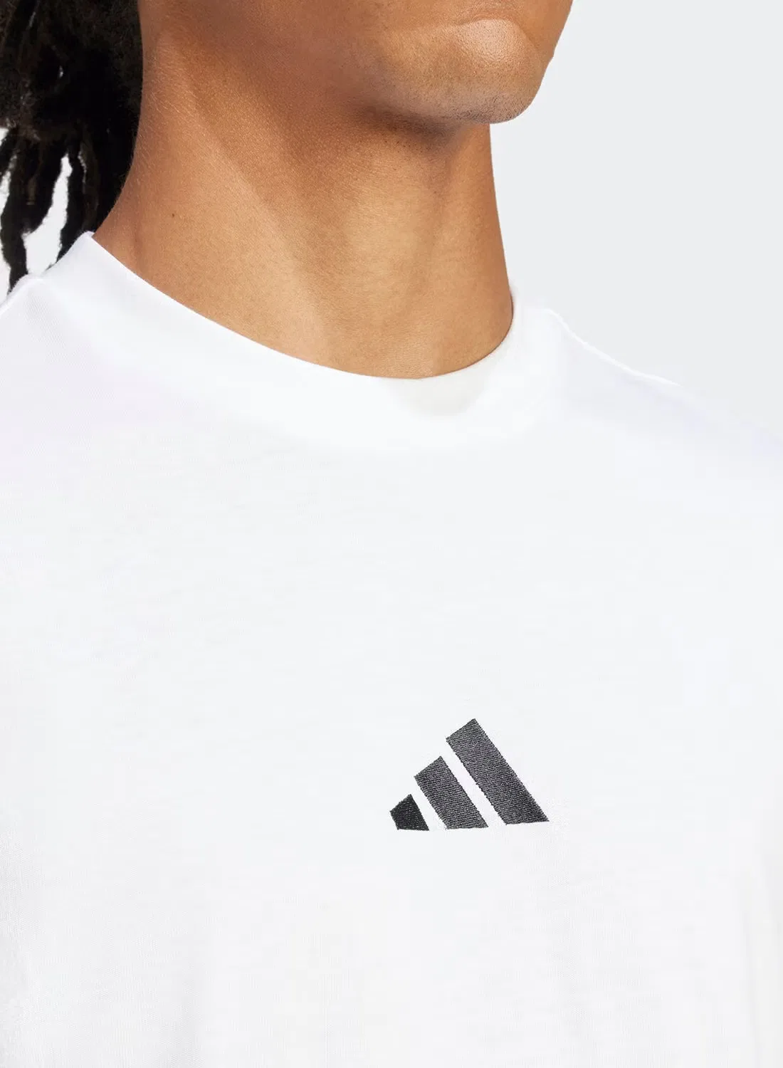 Футболка с вышитым логотипом Adidas, белый — фото 4
