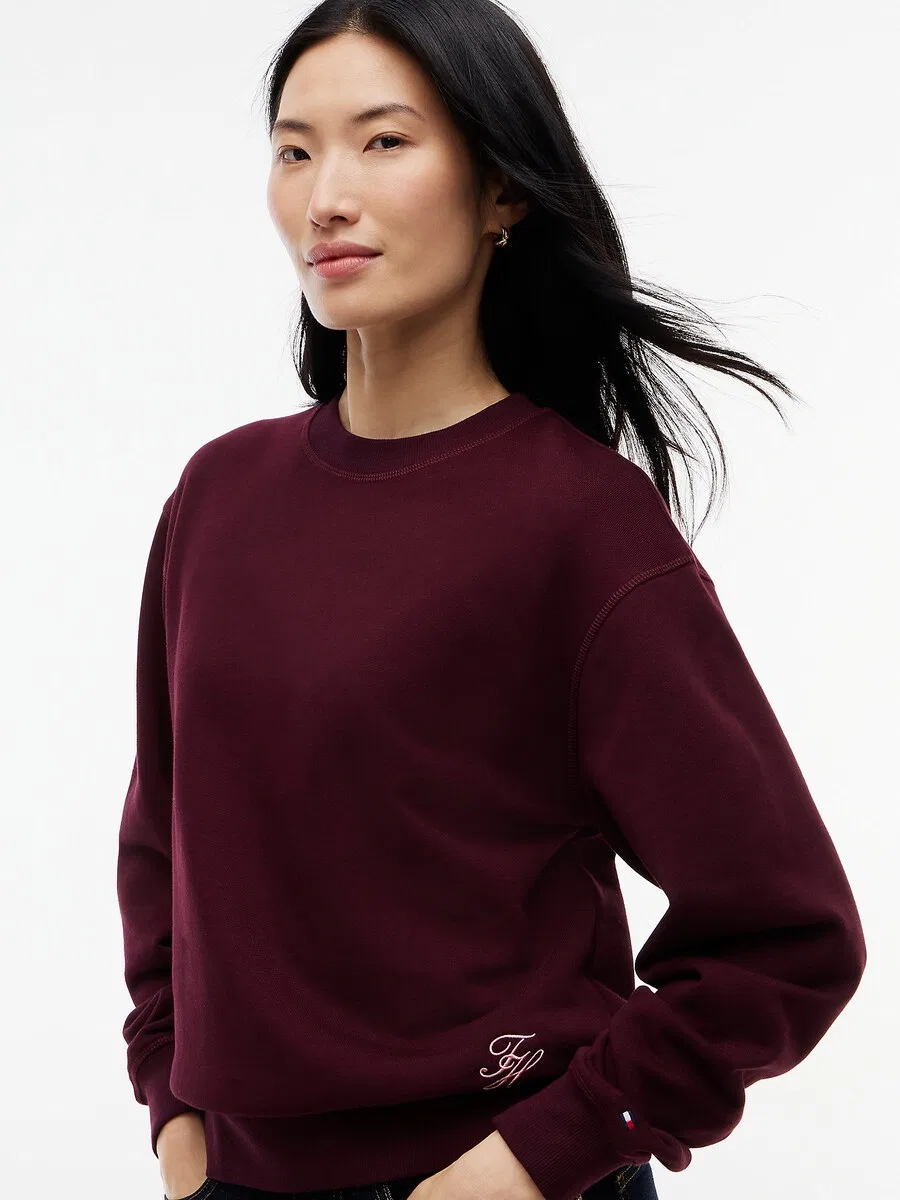 Толстовка TOMMY HILFIGER бордового цвета — фото 4