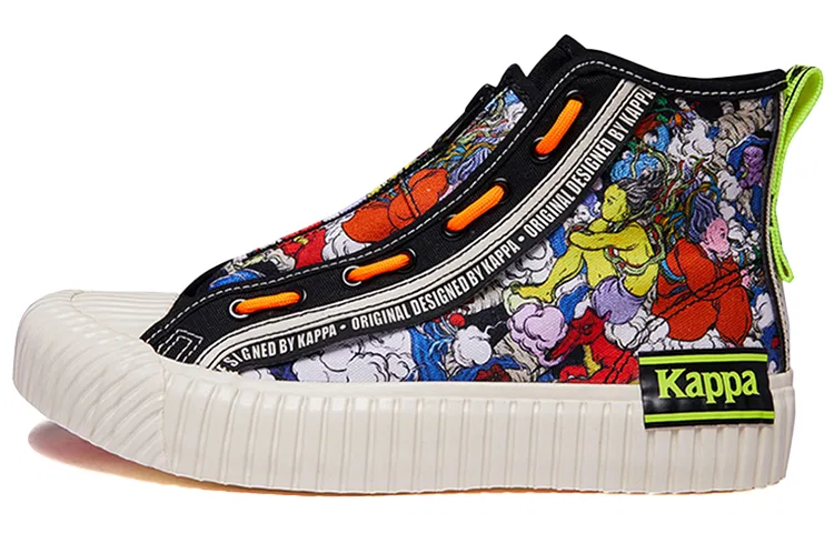 Детские кеды с принтом High top Canvas Shoes Kappa, Black