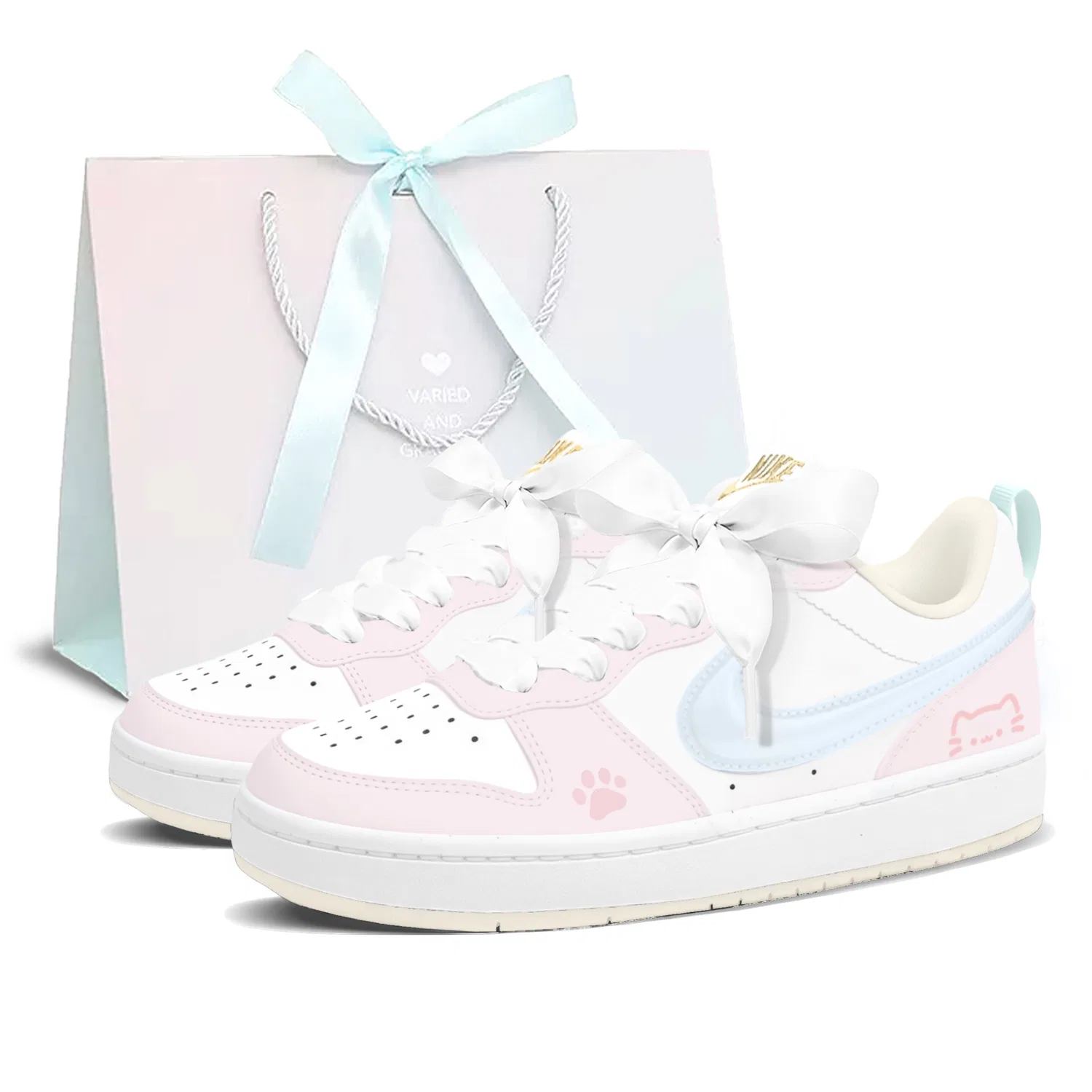Детские кроссовки для скейтбординга Nike Court Borough, Pink Blue