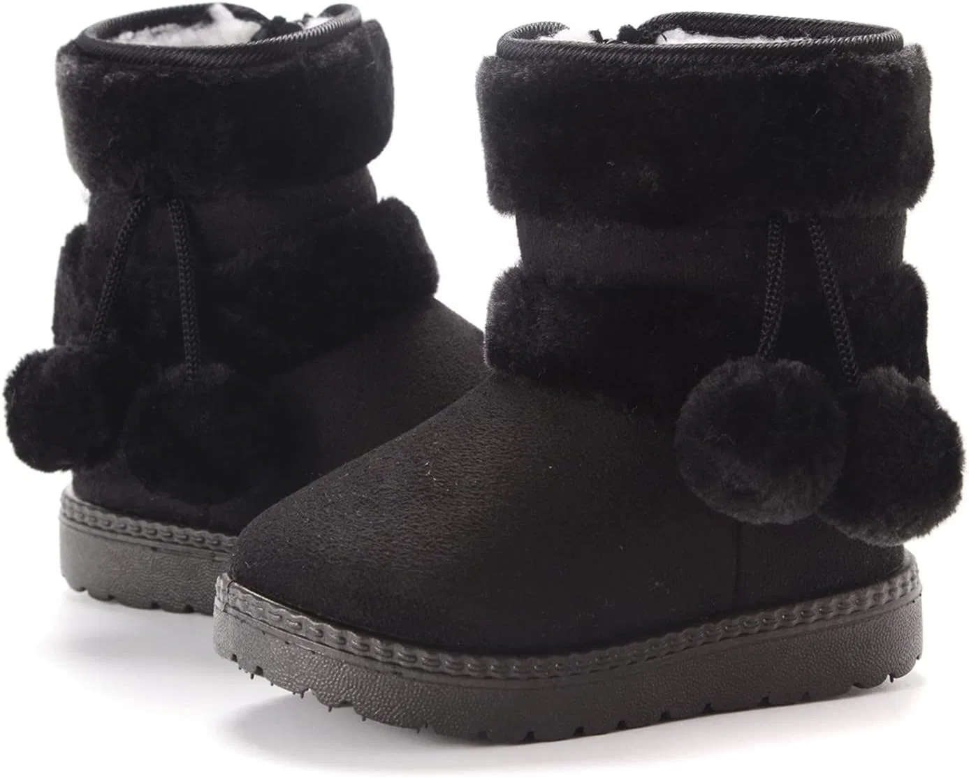 Детские зимние сапоги для девочек с флисовой подкладкой TXGMNA, Black — фото 2