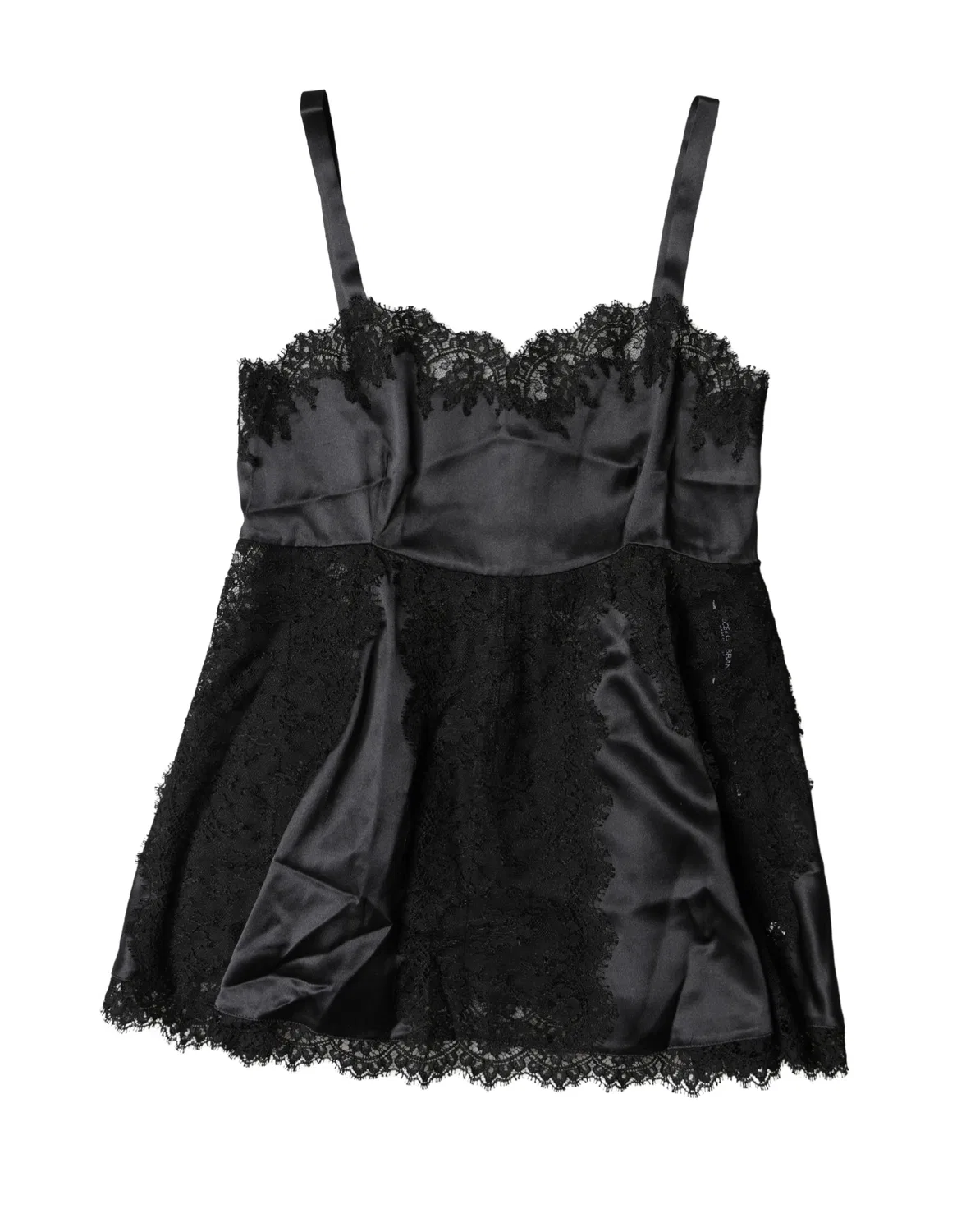 Женский топ-борцовка без рукавов с кружевной отделкой Lingerie Top Dolce & Gabbana, Black