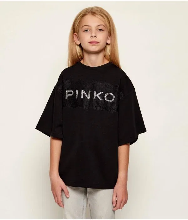 Детская футболка для девочек свободного кроя T-Shirt Pinko Up, черный