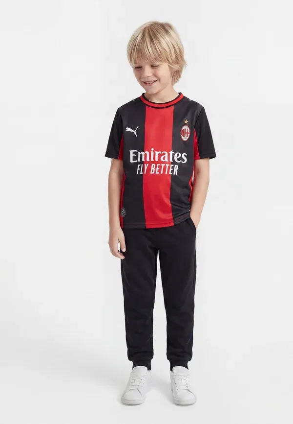 Футболка футбольная с влагоотведением AC Milan Home Replica Puma, Black/Red, черный/красный