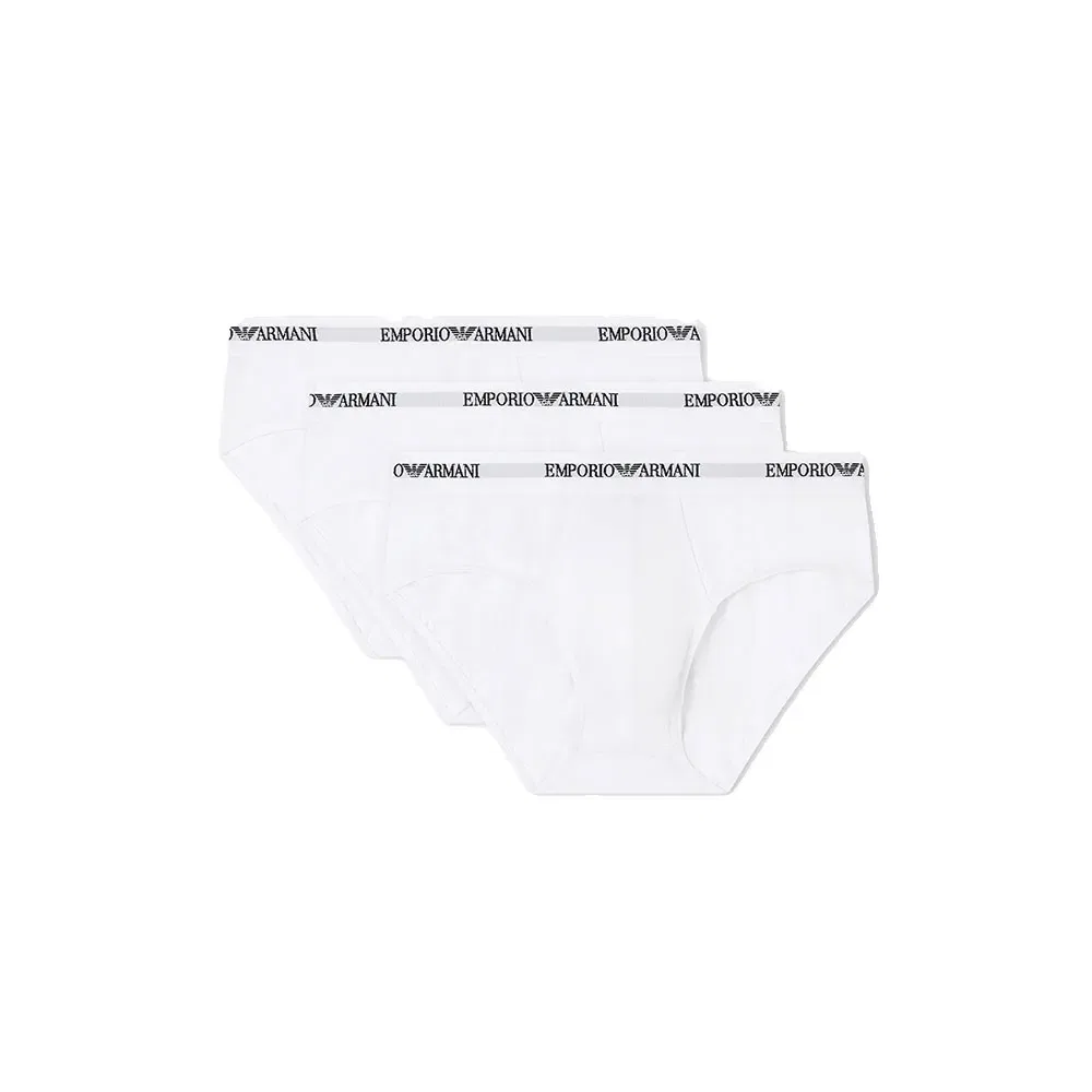Мужские трусы-слипы из хлопка с эластаном EM000258_AF14132 Emporio armani, White — фото 3