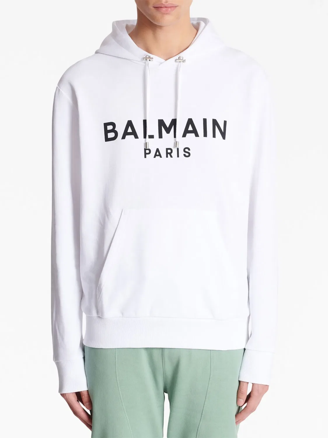 Худи с Логотипом и Длинными Рукавами Balmain, белый — фото 3
