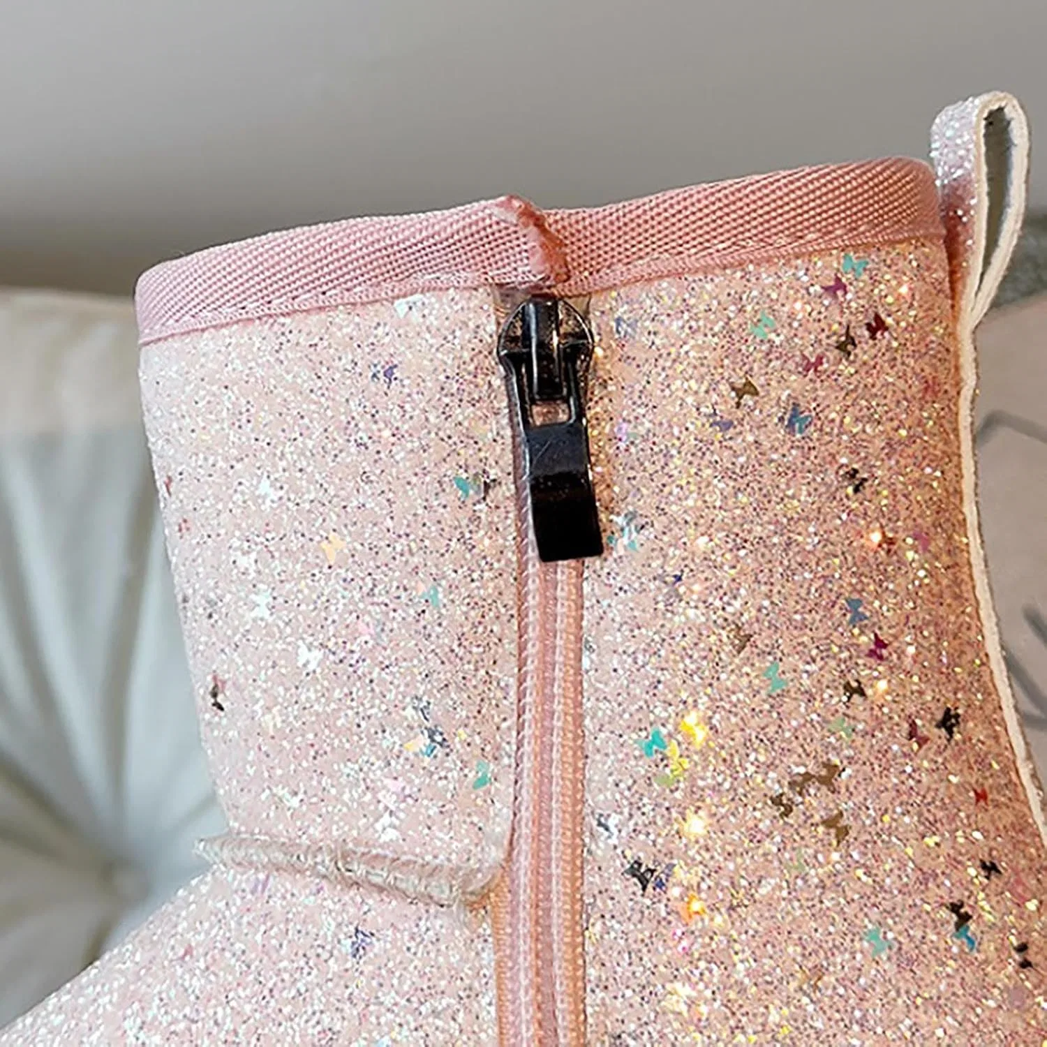 Детские зимние сапоги для девочек с блестками Sparkle Ankle Boots, Red — фото 4