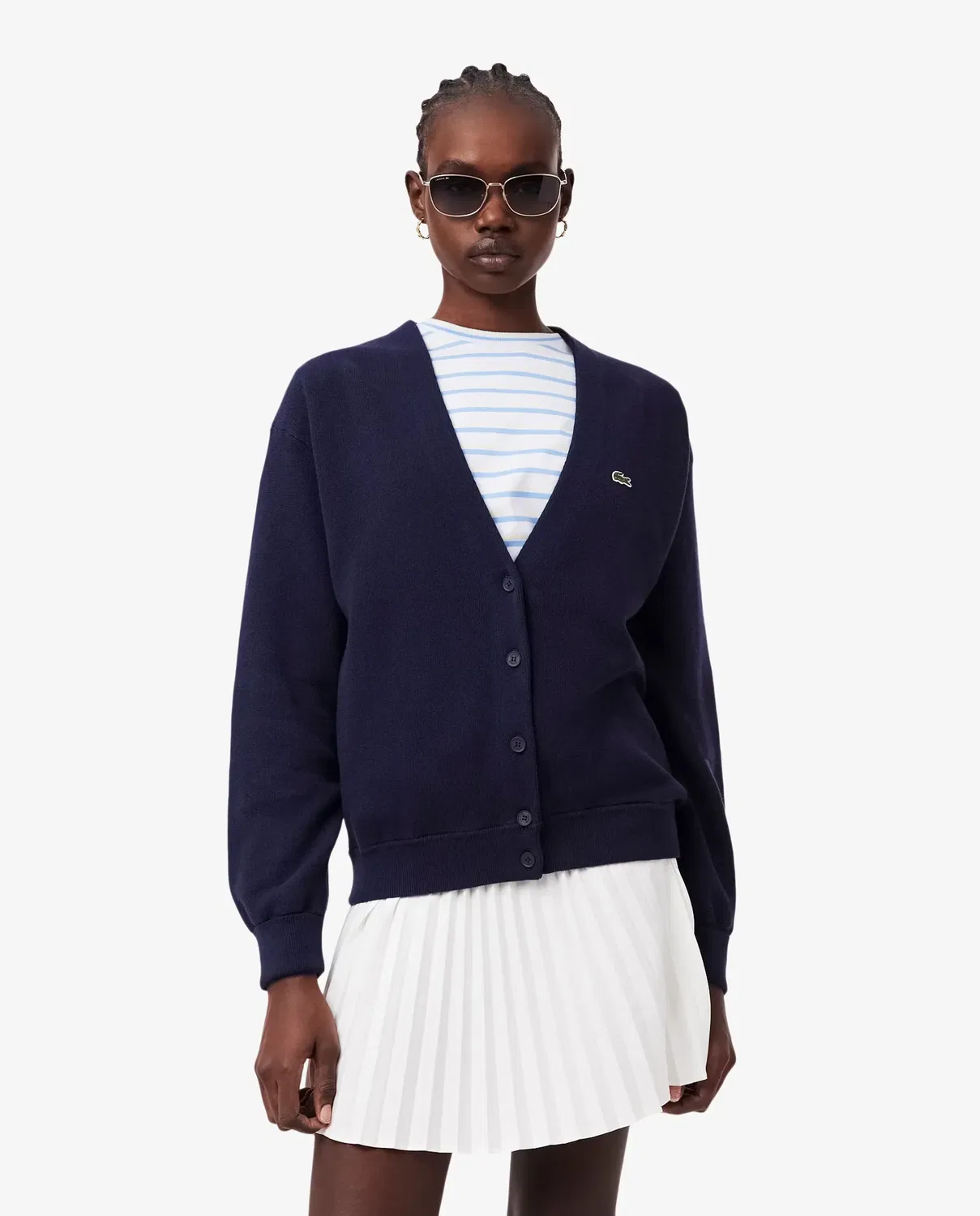 Кардиган женский Lacoste Azul Marino с V-образным вырезом