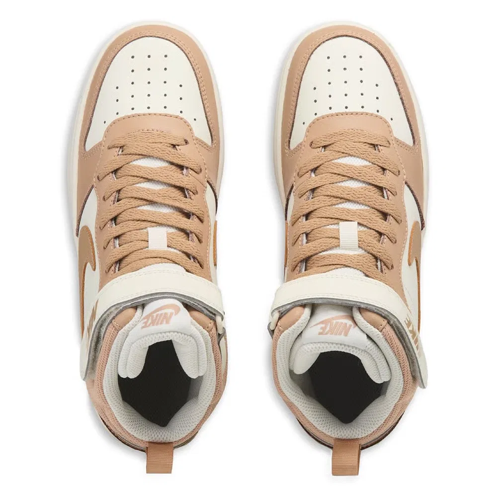 Детские кроссовки Kids' Court Borough средней высоты Nike, Off White/Tan — фото 4