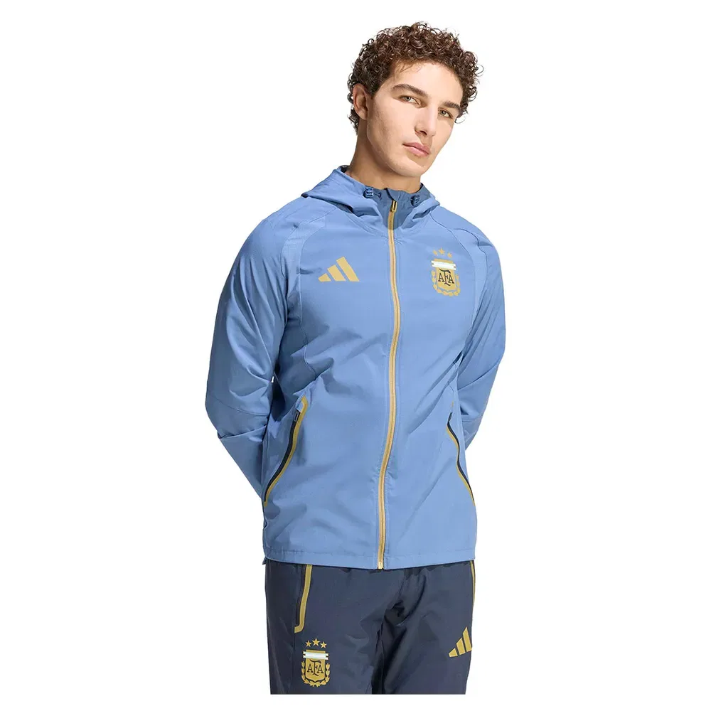 Мужская ветровка с капюшоном Argentina Tiro Travel Windbreaker Adidas, Blue