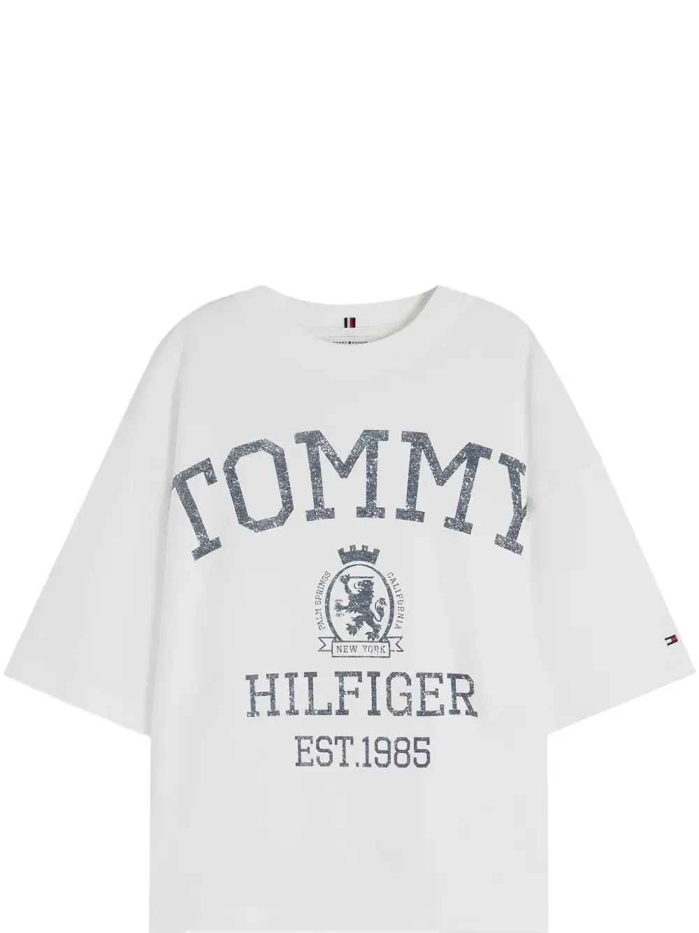 Футболка с принтом логипа-эмблемы и спущенными плечами Tommy Hilfiger, белый — фото 2