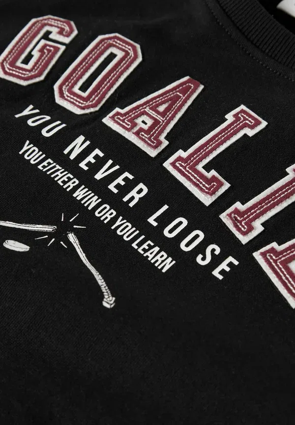 Худи хлопковое Sweat regular fit Name It black, черный — фото 4