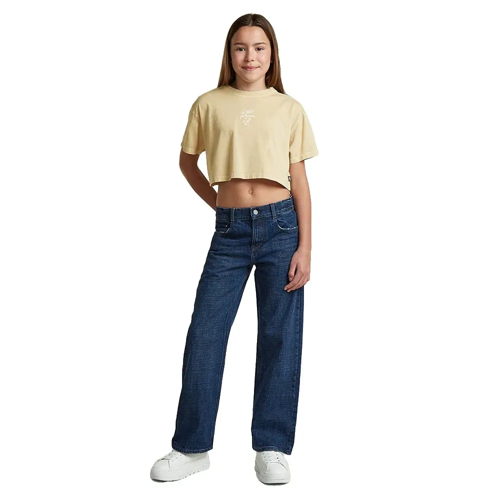 Детская футболка с коротким рукавом Boxy Cropped Tee G-Star, Yellow — фото 4