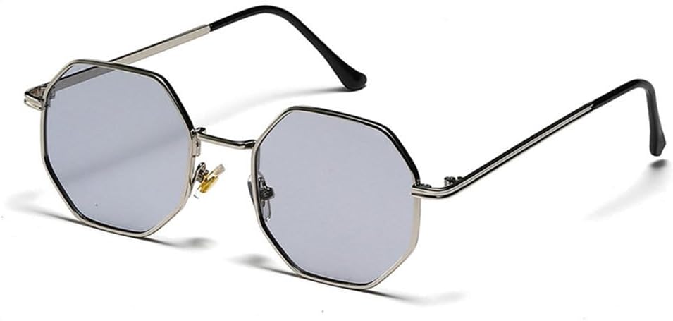 

Ретро-солнцезащитные очки в шестиугольной металлической оправе, модные, с зеркальными линзами цвета розового золота и защитой от УФ-излучения UV400 JWMSXYQR, Silver Light Grey