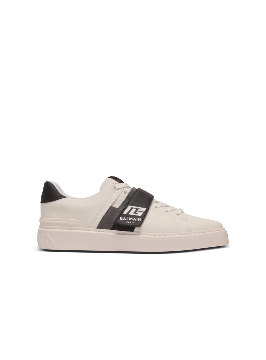 

Кроссовки B-Court из телячьей кожи с язычком PB Balmain, белый