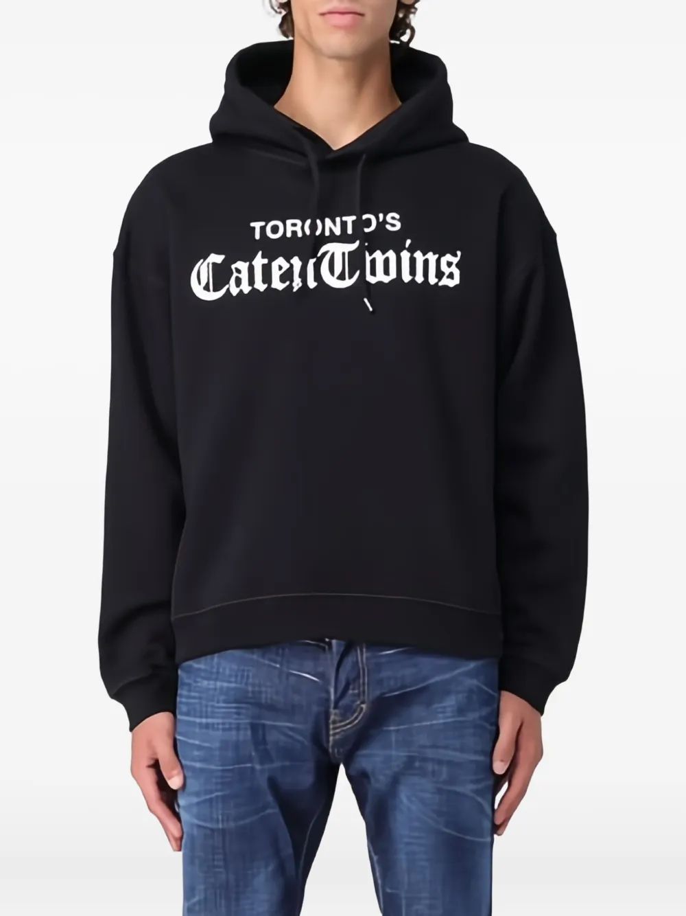 

Толстовка с капюшоном и графичным принтом Dsquared2, черный