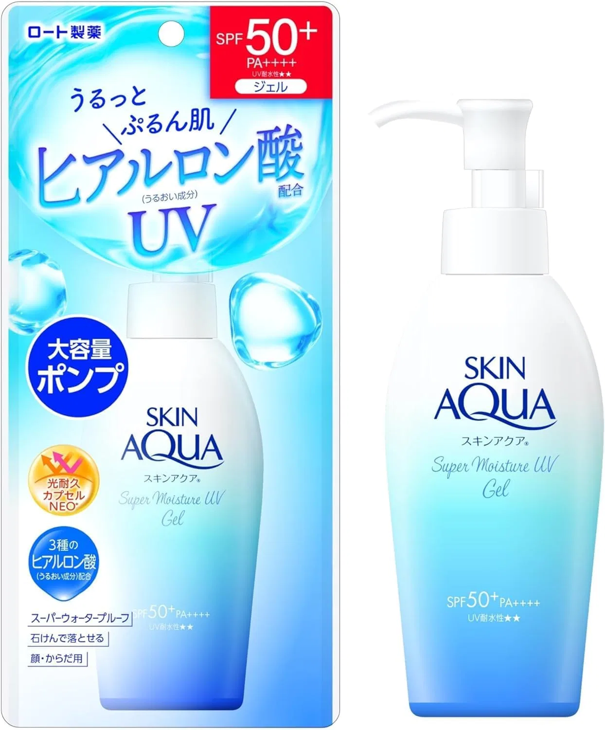 Солнцезащитный гель Skin Aqua Super Moisture Gel SPF50+ 140 г белый