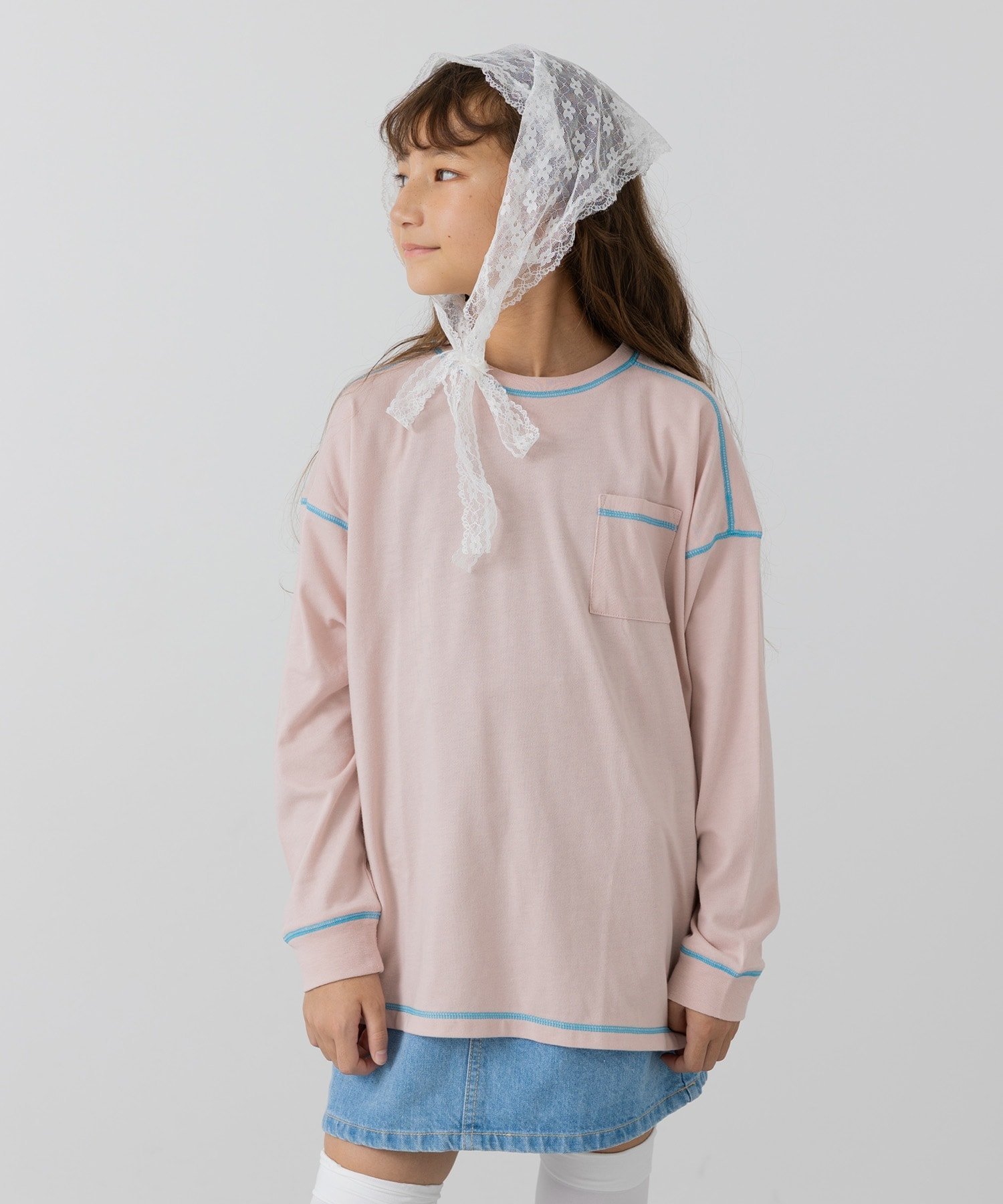 Футболка с длинными рукавами, подобранная по цвету к принту. Chil2, Smoke Pink — фото 4