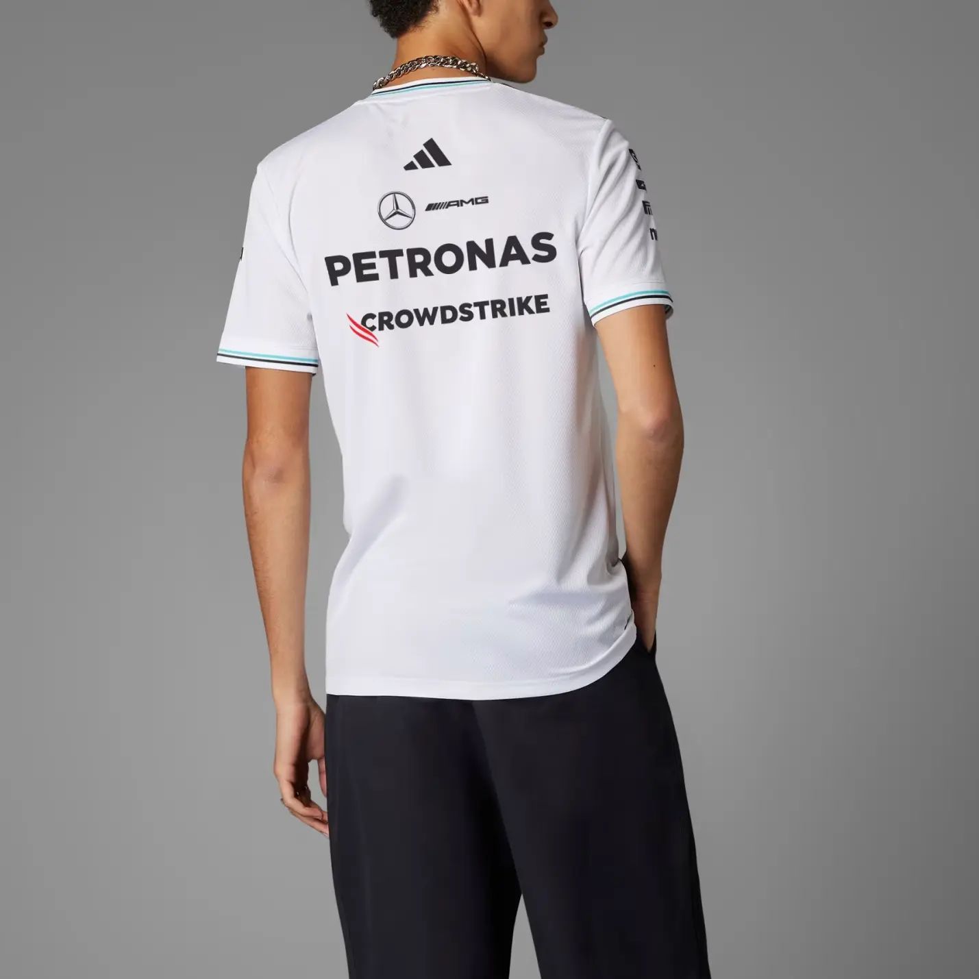 Футболка Mercedes Amg Petronas Formula One Team Driver Authentic Adidas, белый/черный — фото 4