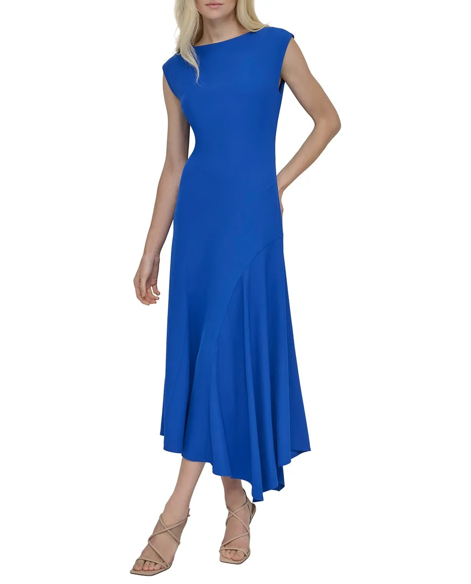 

Платье с лодочкой и асимметричным кроем Dkny, индиго