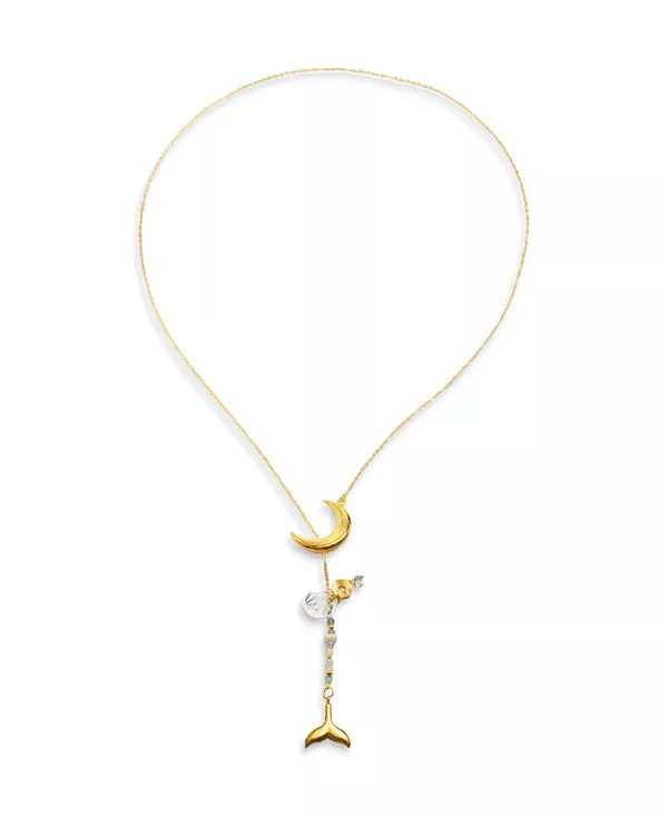 

Ожерелье с подвеской Luna del Mar, покрытое 18-каратным золотом Nectar Nectar New York, gold