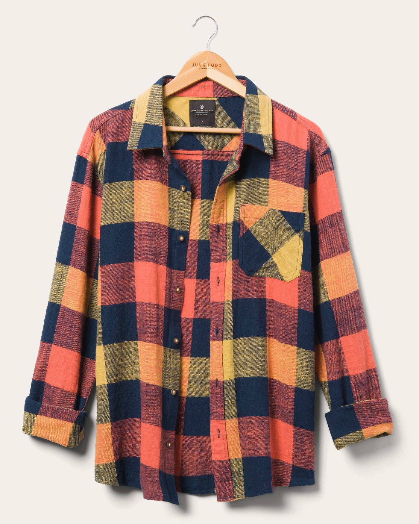 

Рубашка из фланели с длинным рукавом Archy Junk Food Clothing, цвет blue coral