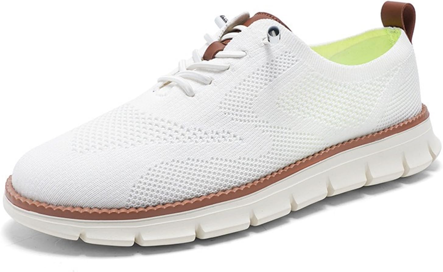

Мужские повседневные оксфорды кроссовки из дышащей вязаной ткани, удобные легкие прогулочные туфли Abborora, белый