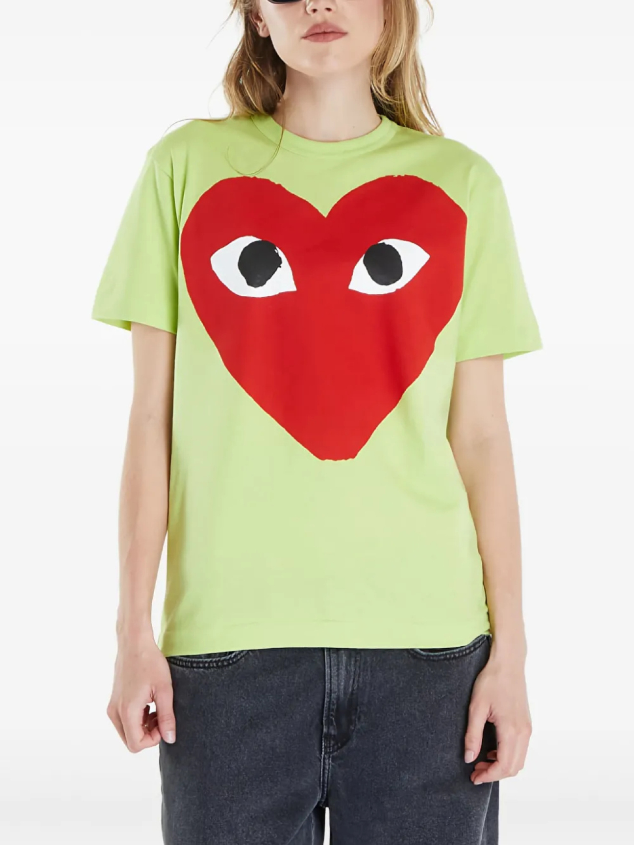 Comme Des Garçons Play футболка с круглым вырезом, зеленый — фото 4