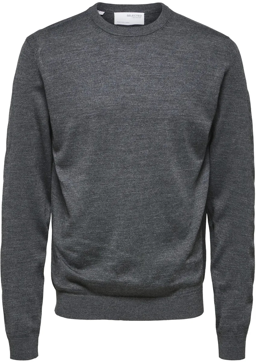 

Свитер с круглым вырезом SELECTED HOMME "OWN MERINO COOLMAX KNIT", серый