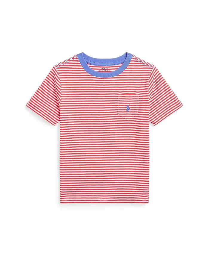 

Футболка с карманом в полоску для малышей и мальчиков Polo Ralph Lauren, красный