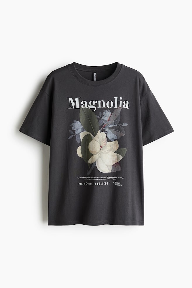 

Футболка оверсайз с принтом H&M, серый