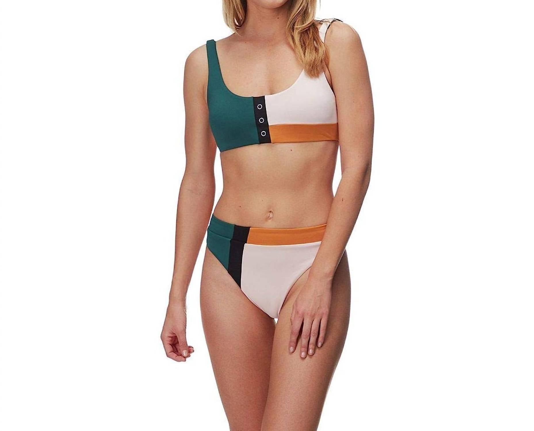 

Бикини-трусы Color Block Multi Hi-Rise в цвете Aralia с цветными блоками Seafolly