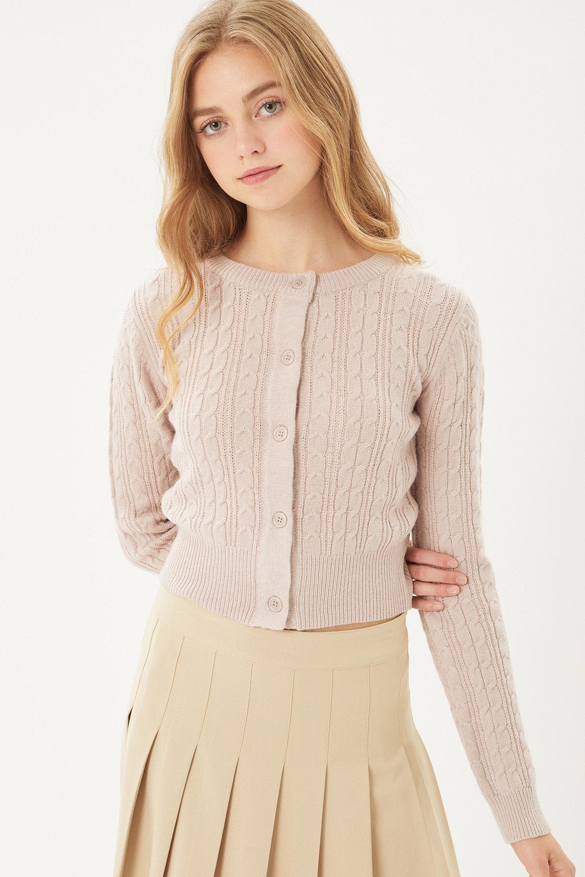 

Кардиган с длинными рукавами и застежкой-молнией FASHNZFAB, цвет mauve