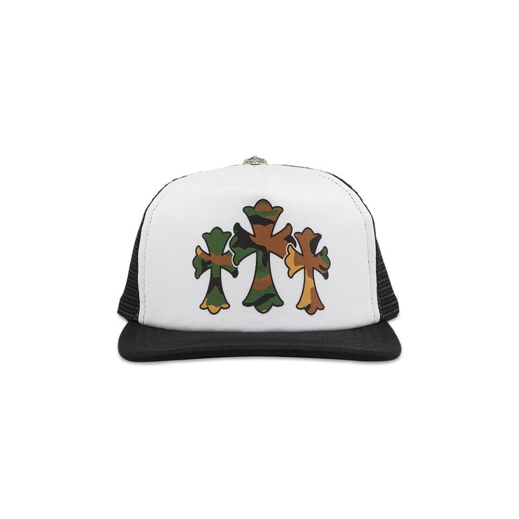 

Бейсболка Chrome Hearts Triple Cross Trucker Hat, черный/белый