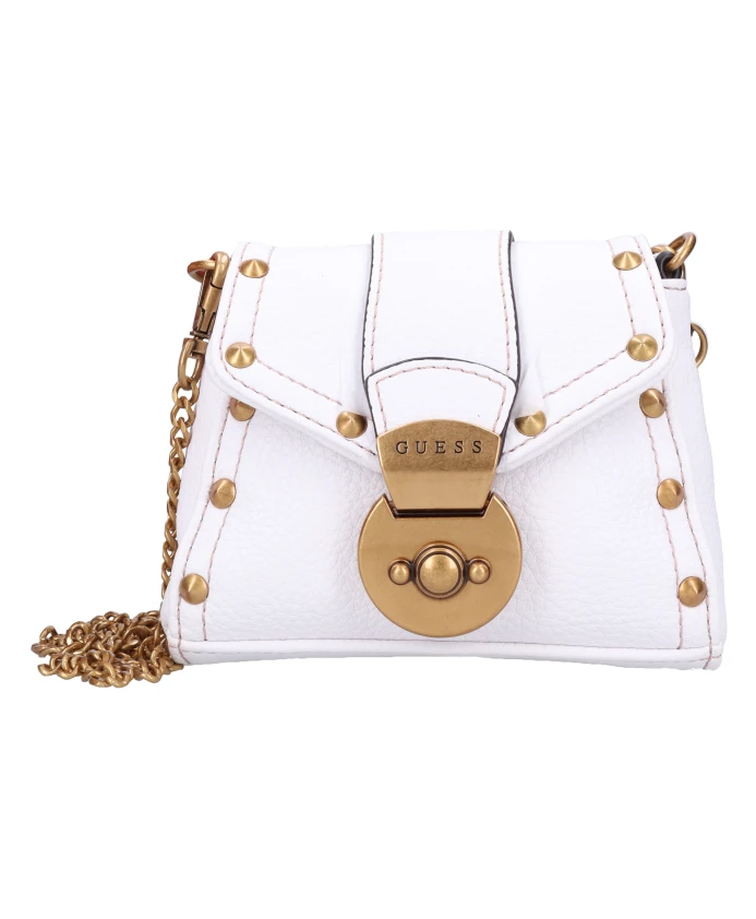 

Миниатюрная сумка через плечо из искусственной кожи с заклепками. Guess, белый