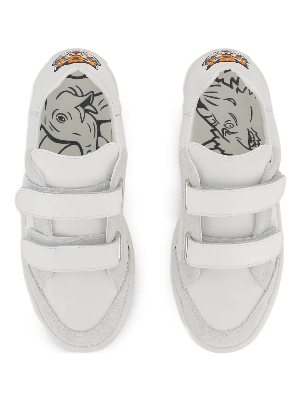 Кроссовки на липучках с аппликацией Kenzo Kids, белый — фото 4