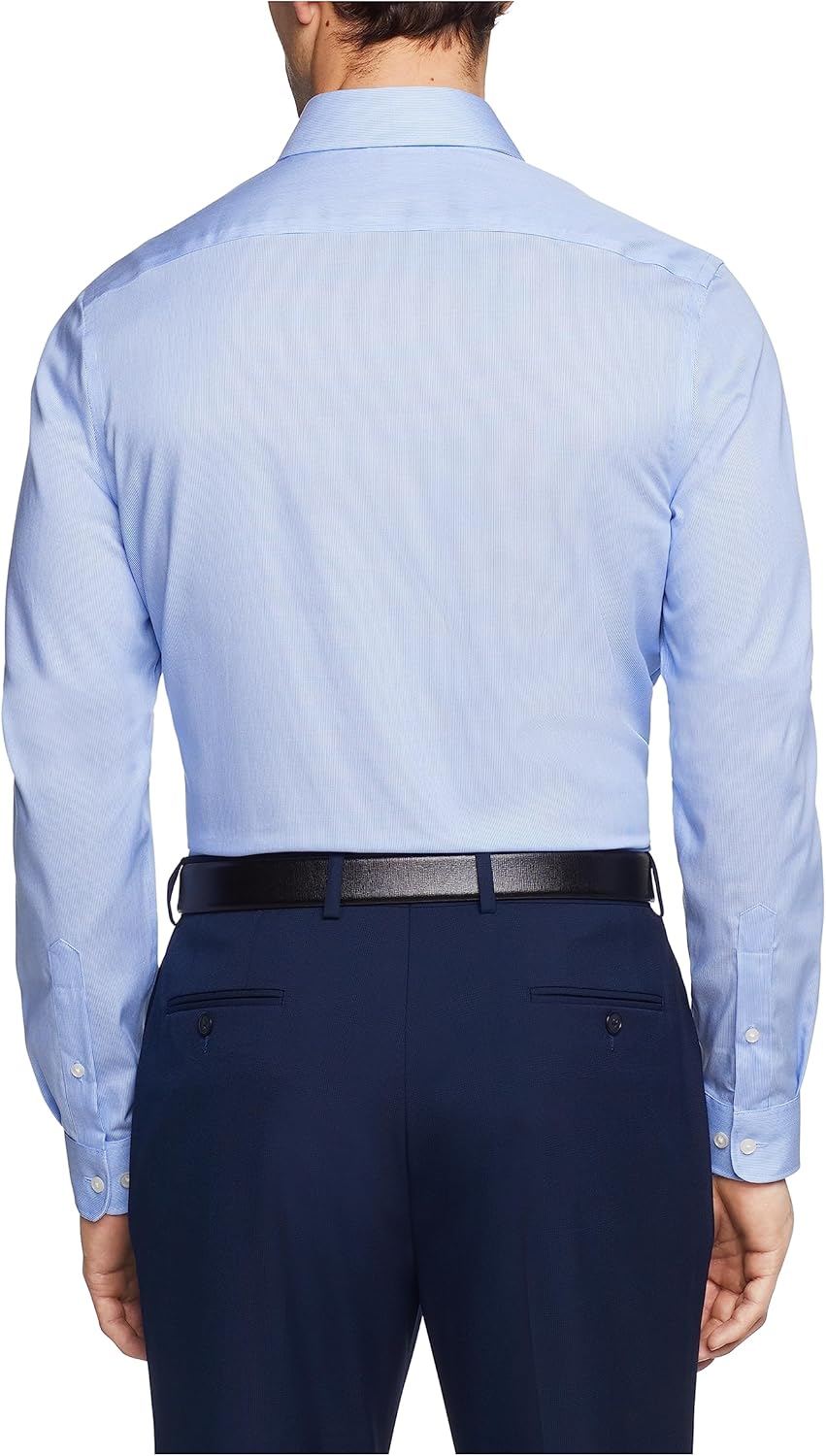 Мужская рубашка Tommy Hilfiger Non Iron Slim Fit в полоску с раскладным воротником, Mist — фото 2