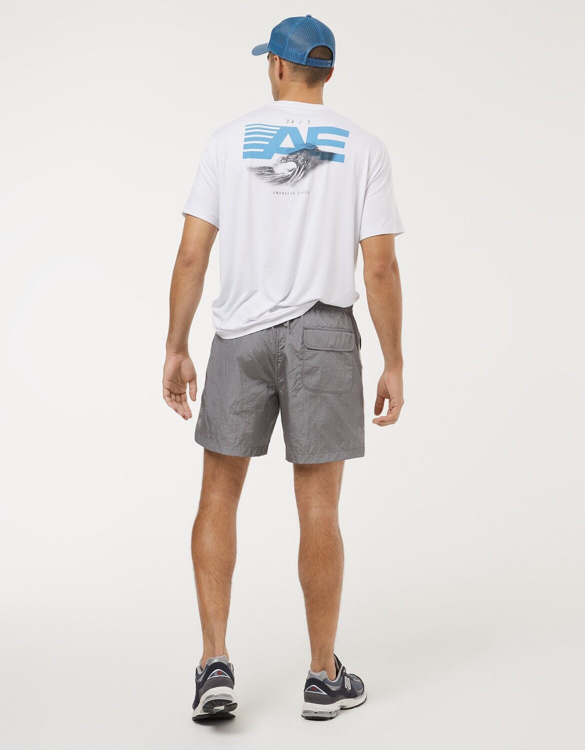 

AE 24/7 7-дюймовые переливающиеся шорты без застежки American Eagle Outfitters, серый